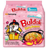 Imported Samyang Buldak Ramen noodle pack, spicy Korean ramen with fiery sauce and instant ramen noodles in a single pack.