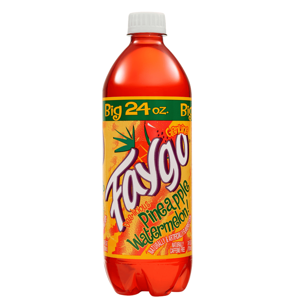 Sweet Palace Cotton Candy Faygo Soda energy drink in a 24/23oz bottle, colorful label with cotton candy imagery